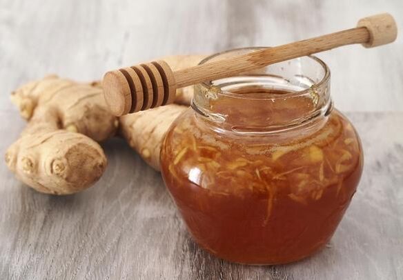 Natural honey and ginger root together increase efficiency