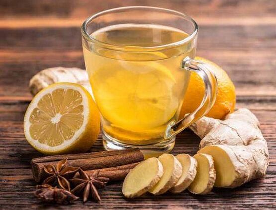 Tea with ginger, lemon, cinnamon and cloves for a lasting erection